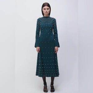 NWT SIMKHAI Arielle beaded long sleeve dress